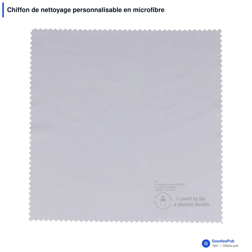 Chiffon de nettoyage personnalisable en microfibre RPET avec logo - 15 x 15 cm - Image 2