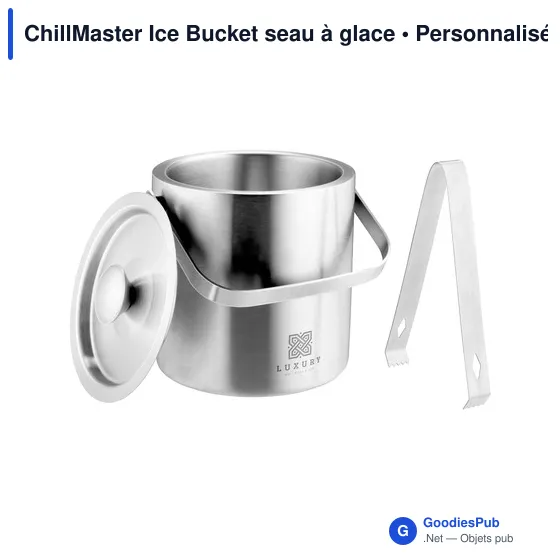 Seau à glace personnalisable ChillMaster avec logo - Image 1