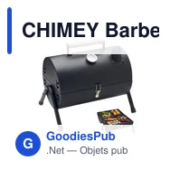 CHIMEY Barbecue portable avec cheminée - Miniature 1