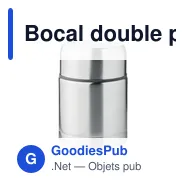 Bocal double paroi 800ml personnalisable avec logo - Miniature 1