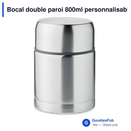 Bocal double paroi 800ml personnalisable avec logo