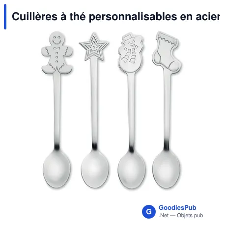 Cuillères à thé personnalisables en acier inoxydable - CHIP SETavec logo