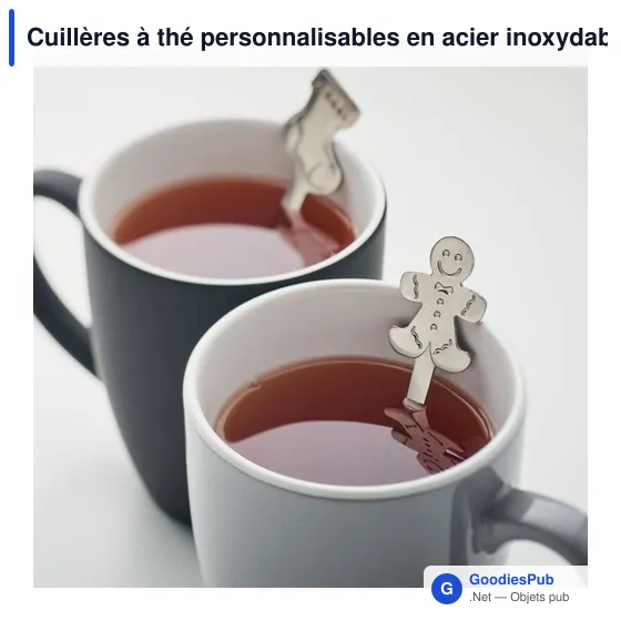 Cuillères à thé personnalisables en acier inoxydable - CHIP SETavec logo - Image 5