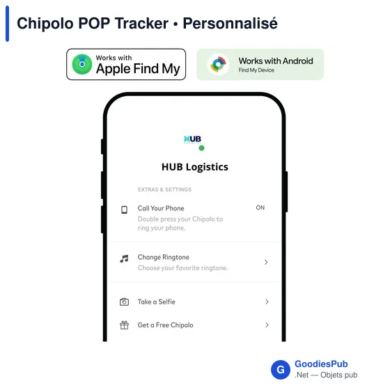 Traceur GPS personnalisable Chipolo POP avec logo - Image 11