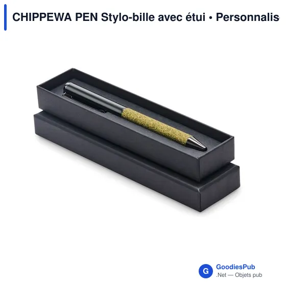 Stylo-bille personnalisable CHIPPEWA PEN avec étui pour logo - Image 1