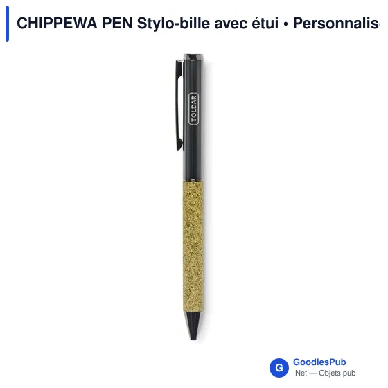 Stylo-bille personnalisable CHIPPEWA PEN avec étui pour logo - Image 2
