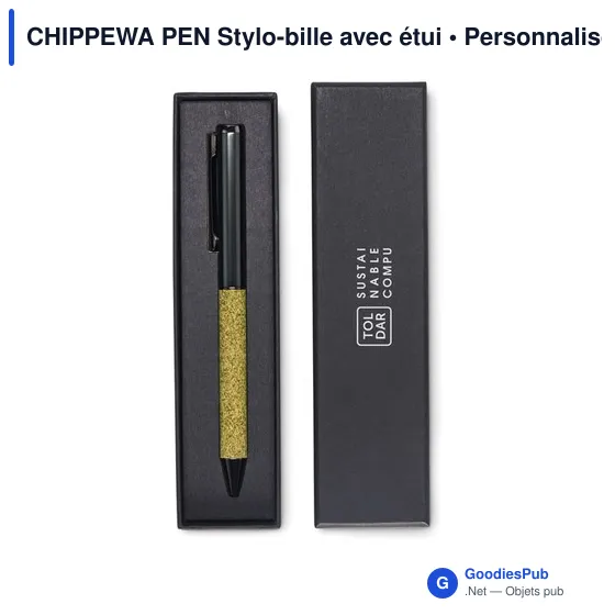 Stylo-bille personnalisable CHIPPEWA PEN avec étui pour logo - Image 3