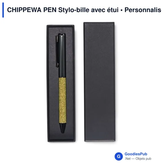 Stylo-bille personnalisable CHIPPEWA PEN avec étui pour logo - Image 6