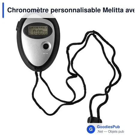 Chronomètre personnalisable Melitta avec logo pour événements sportifs