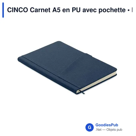 CINCO Carnet A5 en PU avec pochette