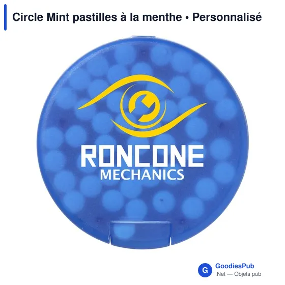 Pastilles à la menthe personnalisables en boîte distributrice - Circle Mintavec logo - Image 3