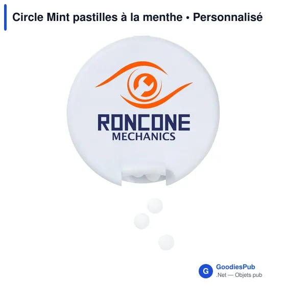 Pastilles à la menthe personnalisables en boîte distributrice - Circle Mintavec logo - Image 4