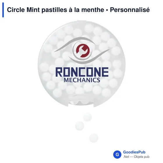Pastilles à la menthe personnalisables en boîte distributrice - Circle Mintavec logo - Image 7