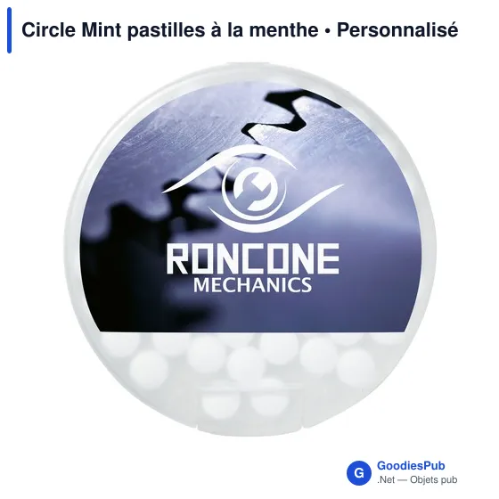 Pastilles à la menthe personnalisables en boîte distributrice - Circle Mintavec logo - Image 8