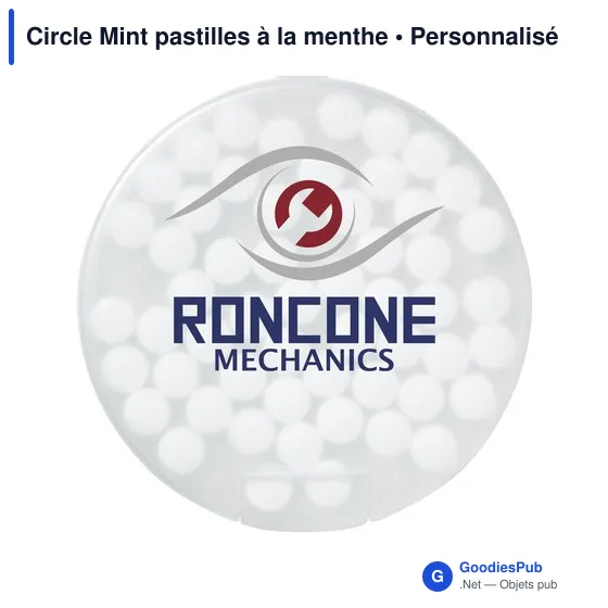 Pastilles à la menthe personnalisables en boîte distributrice - Circle Mintavec logo - Image 9