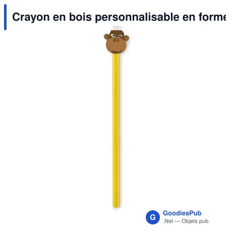 Crayon en bois personnalisable en forme d'animal avec logo