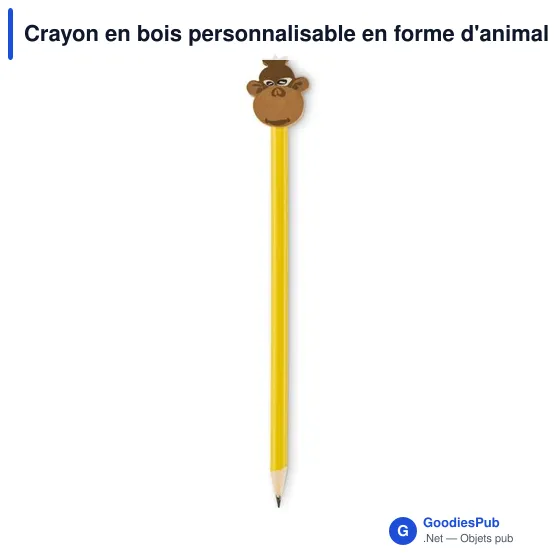 Crayon en bois personnalisable en forme d'animal avec logo - Image 3