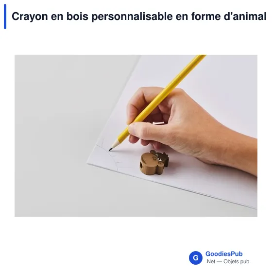Crayon en bois personnalisable en forme d'animal avec logo - Image 4