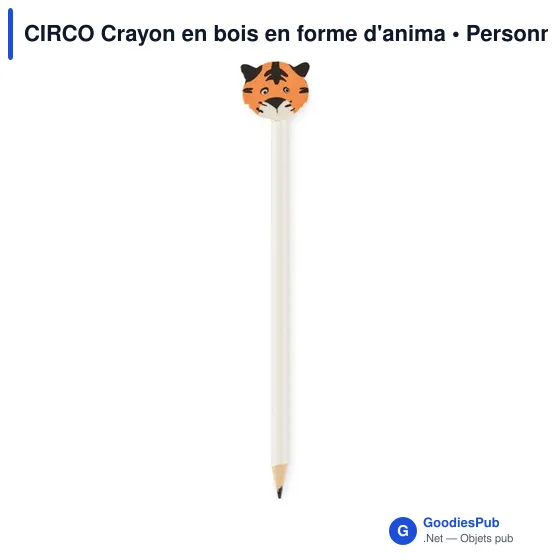 Crayon en bois personnalisable en forme d'animal avec logo - Image 8