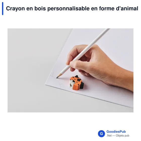 Crayon en bois personnalisable en forme d'animal avec logo - Image 9