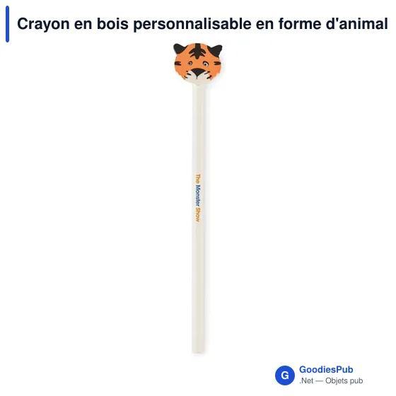 Crayon en bois personnalisable en forme d'animal avec logo - Image 10