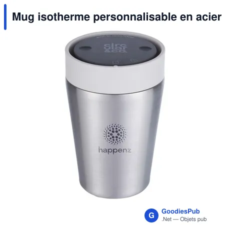 Mug isotherme personnalisable en acier inoxydable recyclé - Circular&Coavec logo