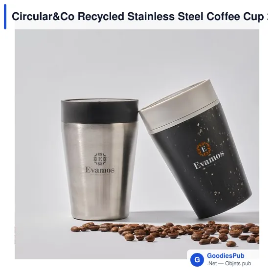 Mug isotherme personnalisable en acier inoxydable recyclé - Circular&Coavec logo - Image 12