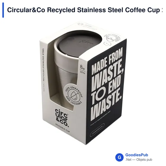 Mug isotherme personnalisable en acier inoxydable recyclé - Circular&Coavec logo - Image 3