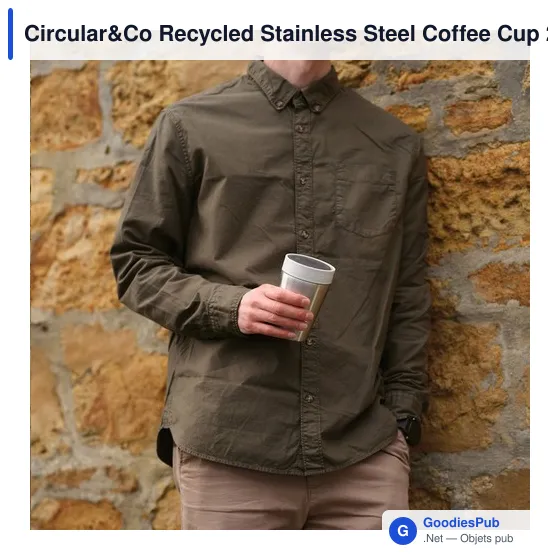 Mug isotherme personnalisable en acier inoxydable recyclé - Circular&Coavec logo - Image 5