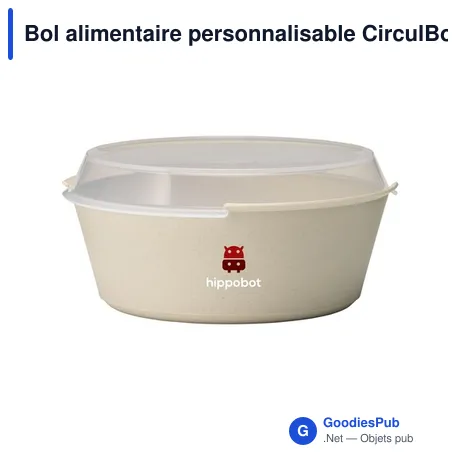 Bol alimentaire personnalisable CirculBowl avec couvercle - 1200 mlavec logo