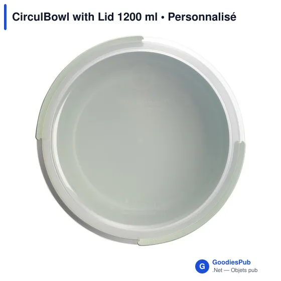 Bol alimentaire personnalisable CirculBowl avec couvercle - 1200 mlavec logo - Image 12