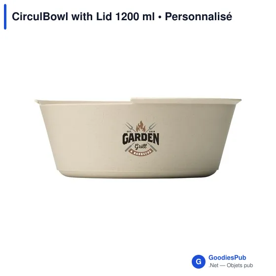 Bol alimentaire personnalisable CirculBowl avec couvercle - 1200 mlavec logo - Image 3