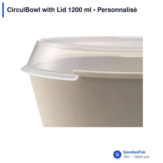 Bol alimentaire personnalisable CirculBowl avec couvercle - 1200 mlavec logo - Image 4