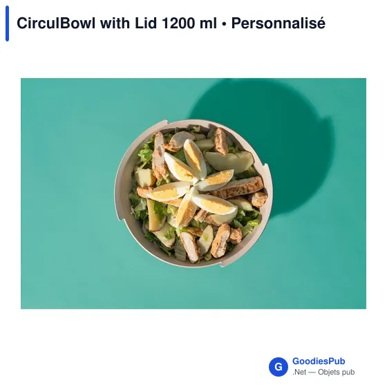 Bol alimentaire personnalisable CirculBowl avec couvercle - 1200 mlavec logo - Image 7
