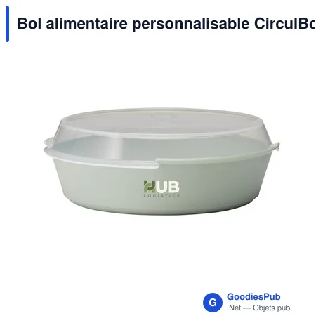 Bol alimentaire personnalisable CirculBowl avec couvercle - 800 mlavec logo