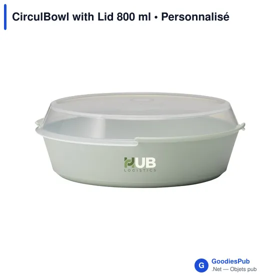 Bol alimentaire personnalisable CirculBowl avec couvercle - 800 mlavec logo - Image 1