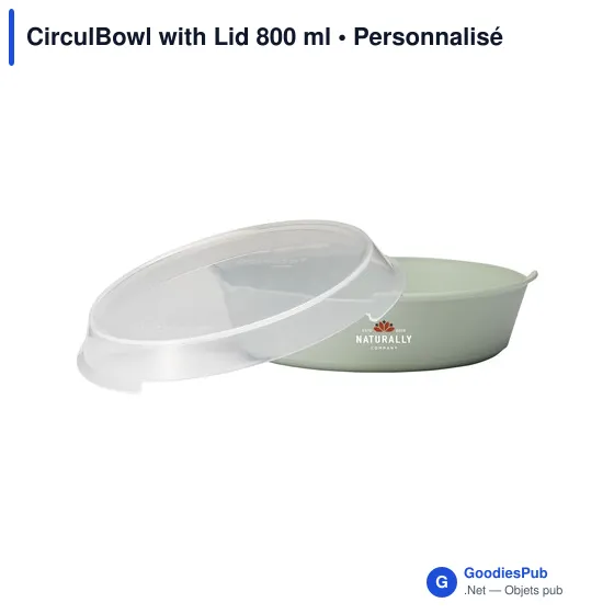 Bol alimentaire personnalisable CirculBowl avec couvercle - 800 mlavec logo - Image 2