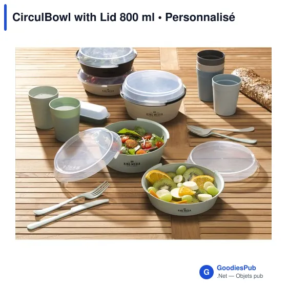Bol alimentaire personnalisable CirculBowl avec couvercle - 800 mlavec logo - Image 12