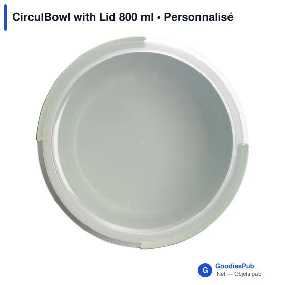 Bol alimentaire personnalisable CirculBowl avec couvercle - 800 mlavec logo - Image 5