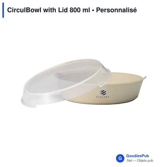 Bol alimentaire personnalisable CirculBowl avec couvercle - 800 mlavec logo - Image 8