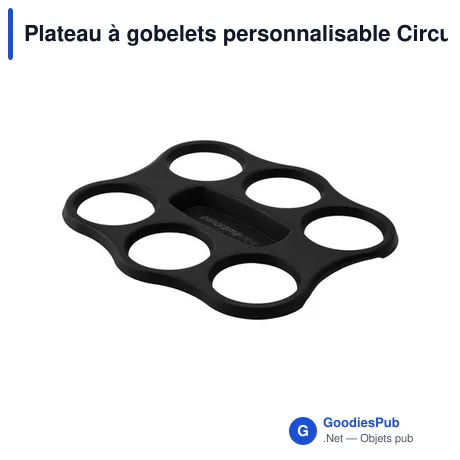 Plateau à gobelets personnalisable Circulcup pour 6 tasses - Circulwareavec logo