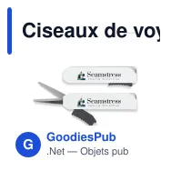 Ciseaux de voyage pliants personnalisables en ABS et inox avec logo - Blanc - Miniature 1