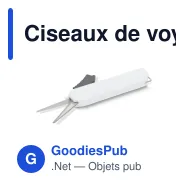 Ciseaux de voyage pliants personnalisables en ABS et inox avec logo - Blanc - Miniature 2