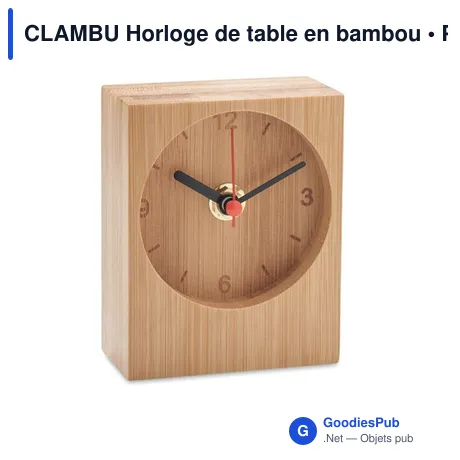CLAMBU Horloge de table en bambou