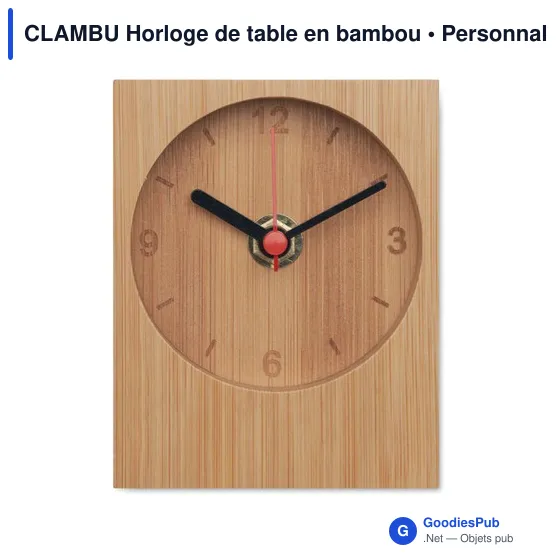 CLAMBU Horloge de table en bambou - Image 2
