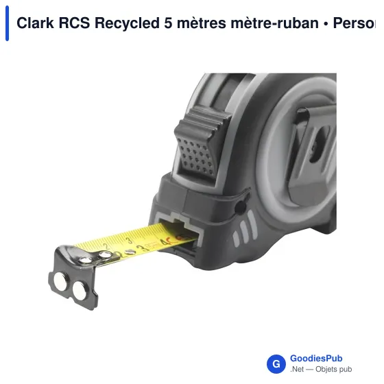 Mètre à ruban personnalisable Clark RCS Recycled 5 mètres avec logo - Image 2
