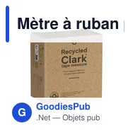 Mètre à ruban personnalisable Clark RCS Recycled 5 mètres avec logo - Miniature 3