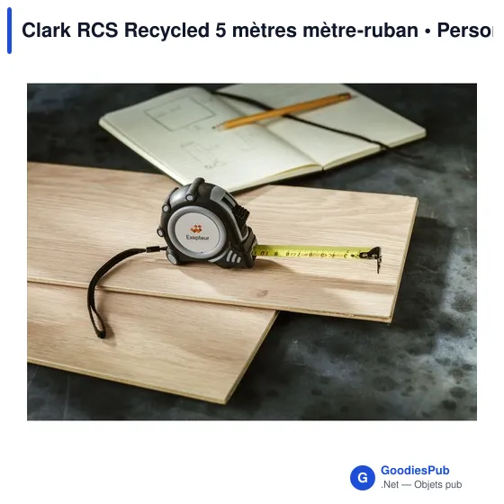 Mètre à ruban personnalisable Clark RCS Recycled 5 mètres avec logo - Image 5