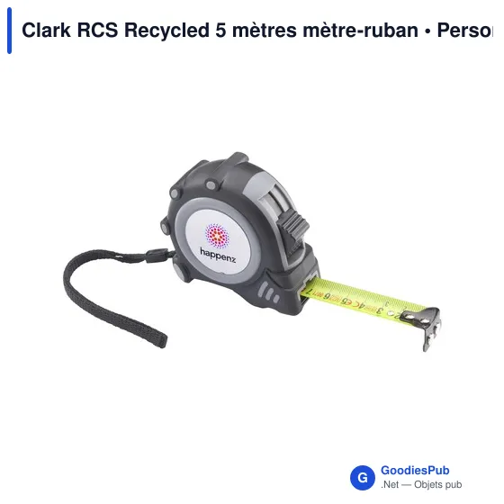 Mètre à ruban personnalisable Clark RCS Recycled 5 mètres avec logo - Image 6