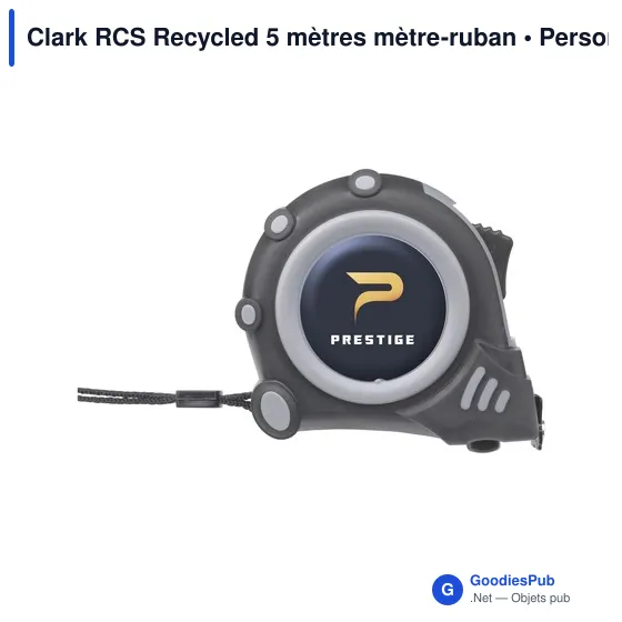 Mètre à ruban personnalisable Clark RCS Recycled 5 mètres avec logo - Image 7